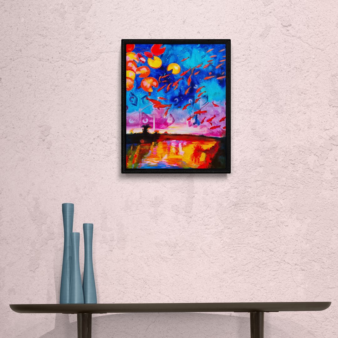 Affiche-murale-au-delà-des-nuages-décoration-salon
