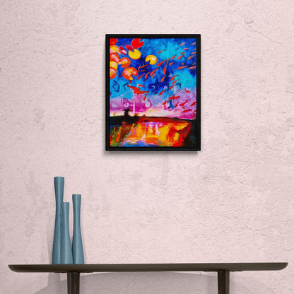 Affiche-murale-au-delà-des-nuages-décoration-salon