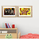 Cadre photo bois dessin enfant lion chambre chaise grenouille