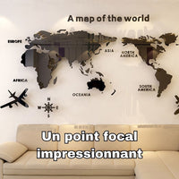 Carte-du-monde-stickers-muraux-3D-point-focal-inpressionnant