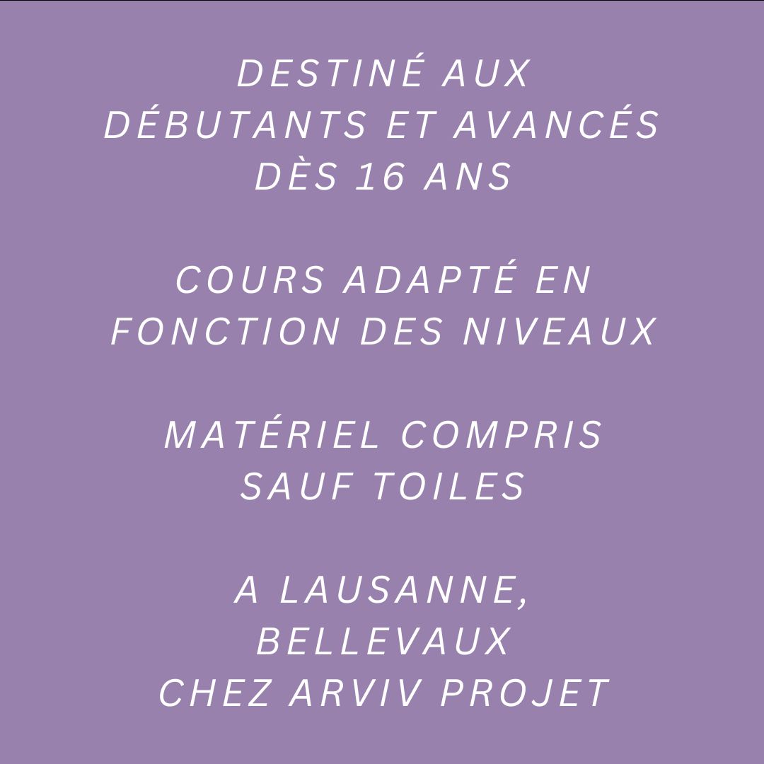 Cours de peinture destinés aux débutants et avancés