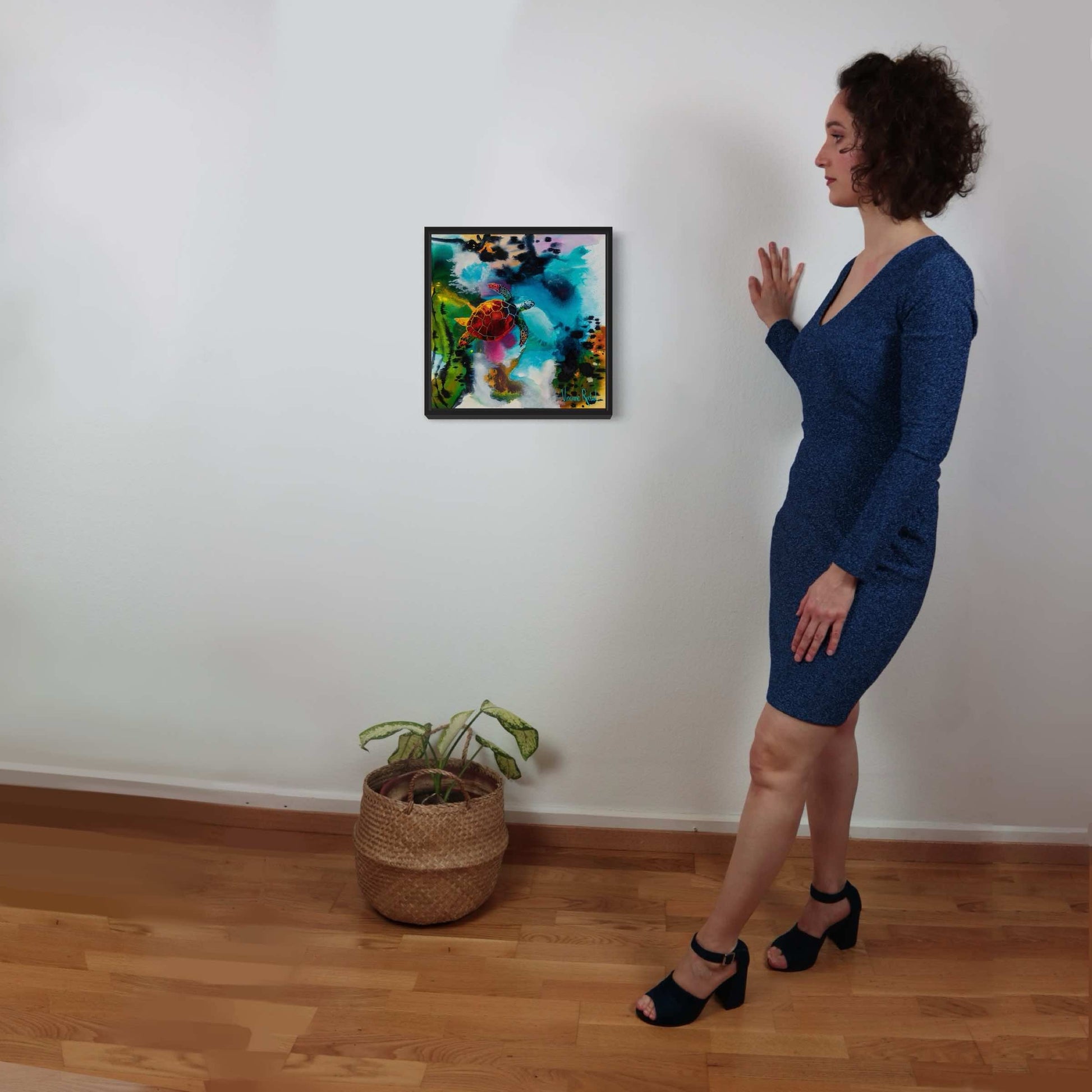 Décoration murale bois Impressions sur toile Douce persévérance noir mur