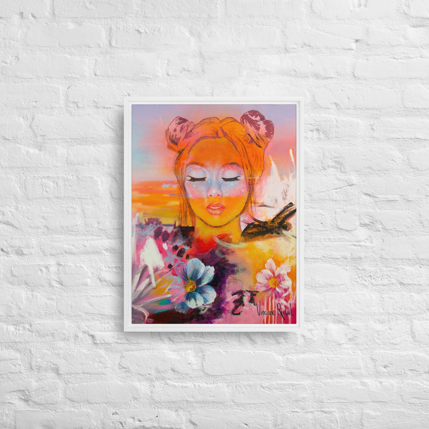 Décoration murale bois Impressions sur toile espoir en fleurs mur-g