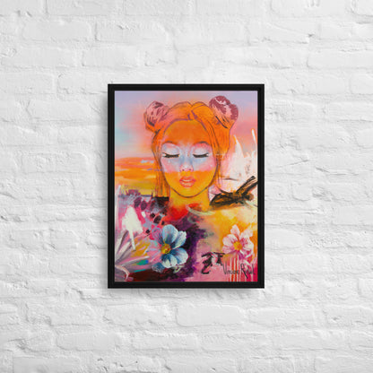 Décoration murale bois Impressions sur toile espoir en fleurs mur noir