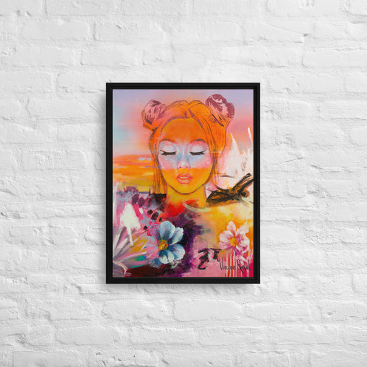 Décoration murale bois Impressions sur toile espoir en fleurs mur noir