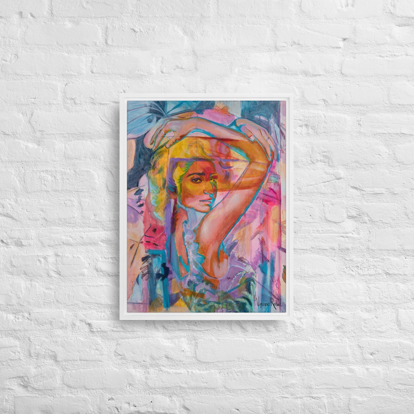 Décoration murale bois Impressions sur toile Reine de sa vie cadre blanc