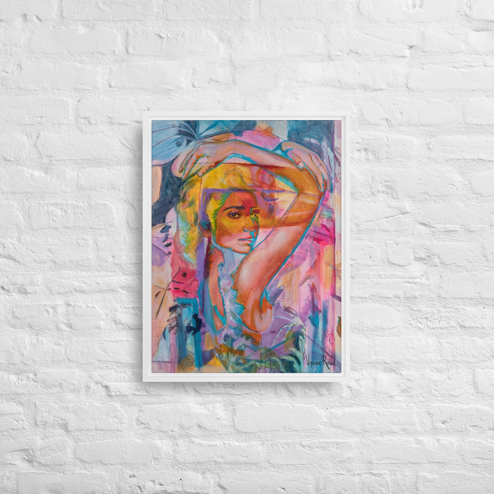 Décoration murale bois Impressions sur toile Reine de sa vie cadre blanc