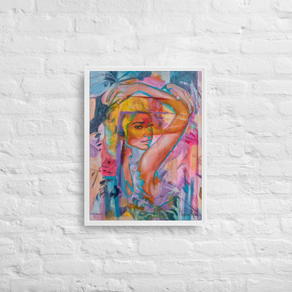 Décoration murale bois Impressions sur toile Reine de sa vie cadre blanc