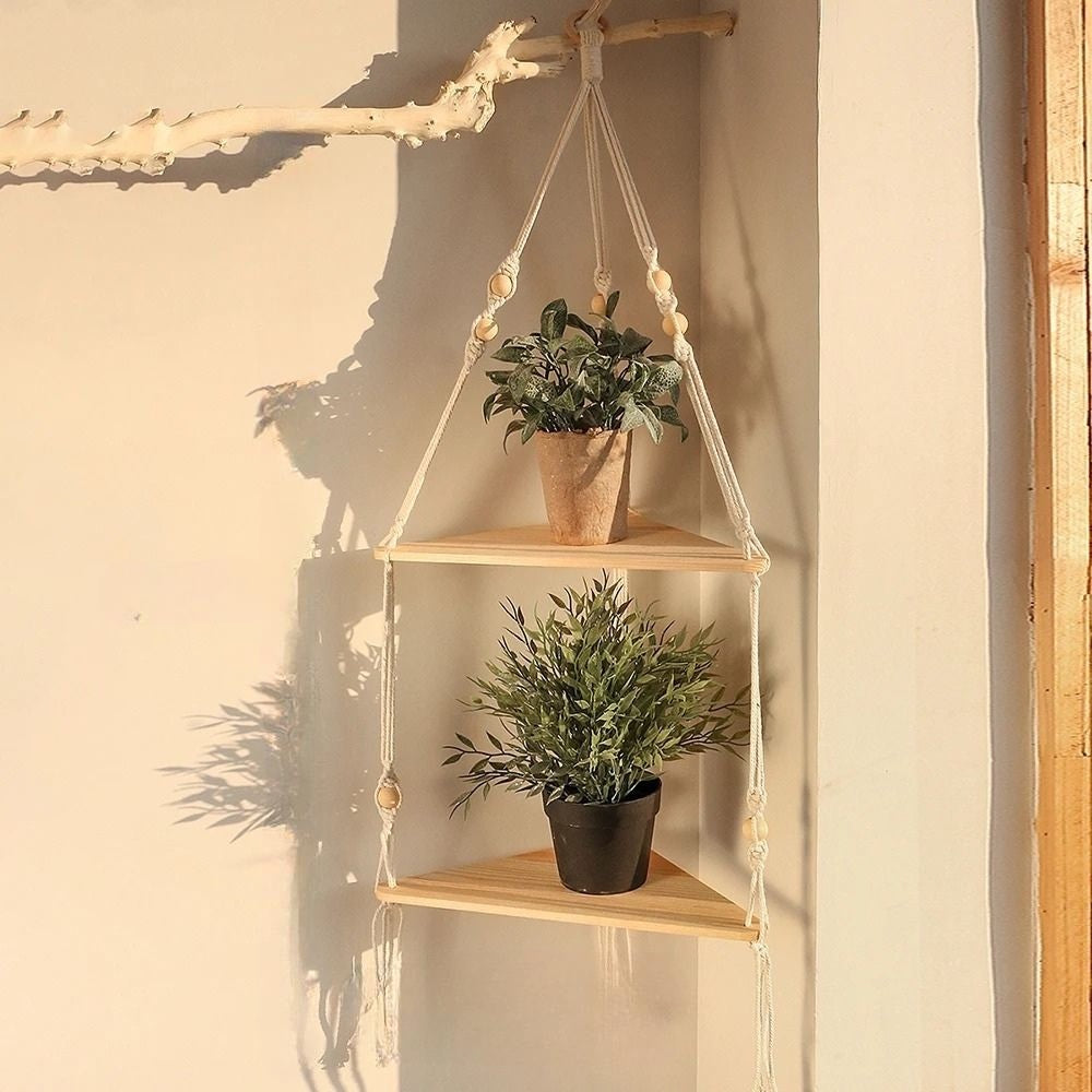 étagère en bois triangle