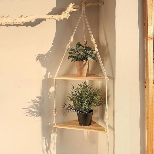 étagère en bois triangle