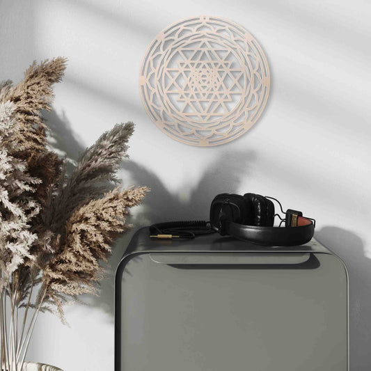 Fleur de vie bois casque de musique plante séchées