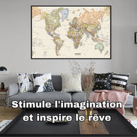 Tableau-carte-du-monde-vintage-invite-au-rêve