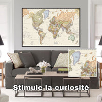 Tableau-carte-du-monde-vintage-stimule-la-curiosité