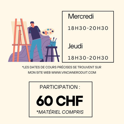 cours de peinture lausanne dates prix