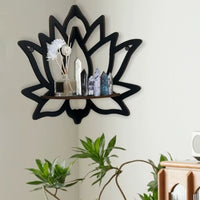étagère en bois bohemian Lotus cristaux pierre décoration