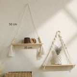 étagère en bois Macramé perles dimensions