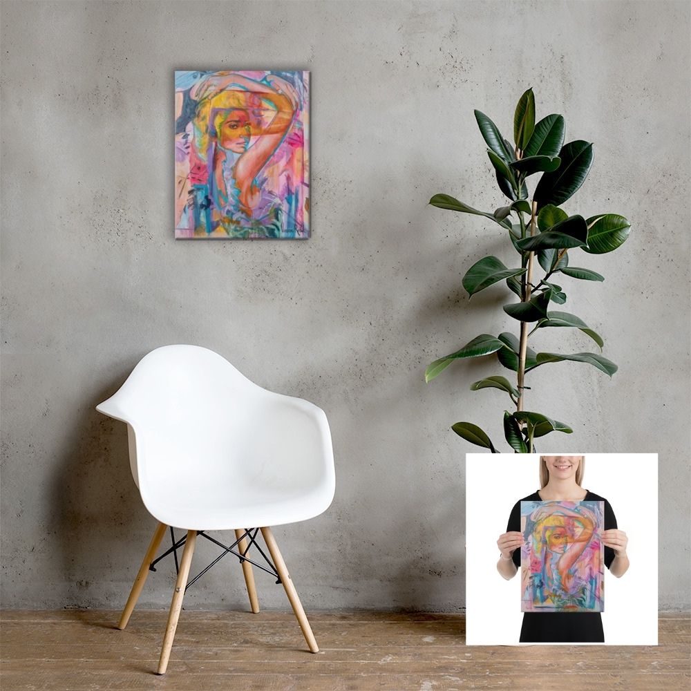 Impression sur toile rose