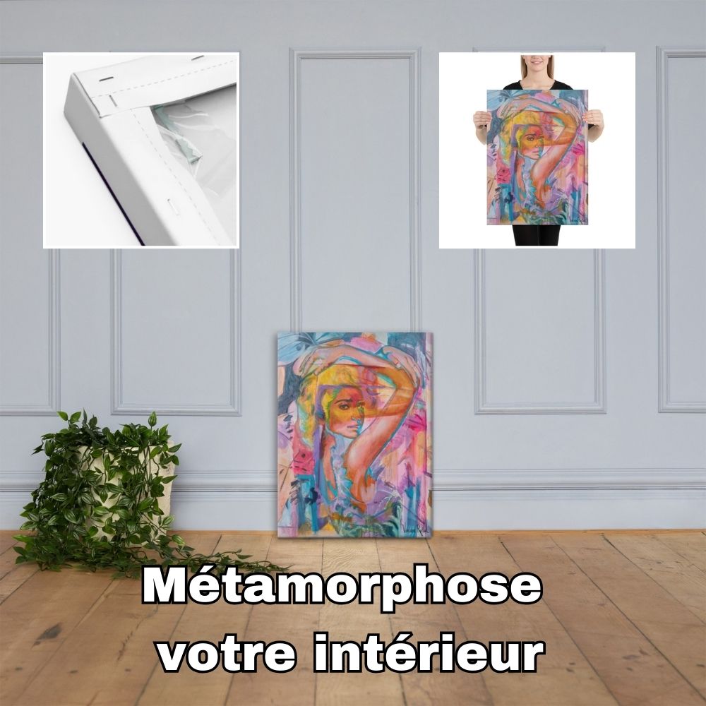 Impression sur toile rose