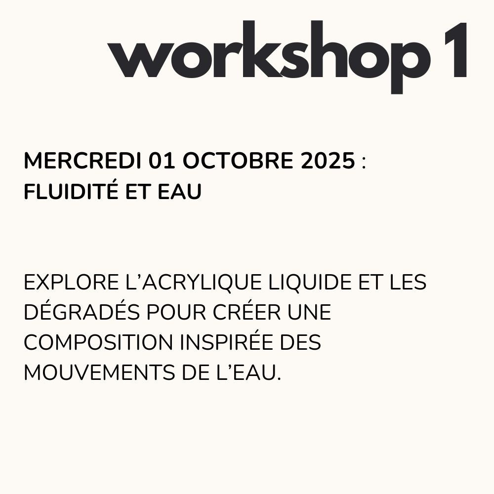workshop de peinture fluidité et eau